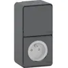 Image de Schneider Electric - Prise 2P+T + interrupteur saillie IP55 - Mureva - anthracite - Schneider