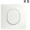 Image de Schneider Electric - Lot 5 interrupteurs va-et-vient brochables + plaque - Blanc - Ovalis - Schneider