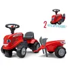 Image de Porteur tracteur Massey Ferguson avec remorque - pelle et rateau - Rouge