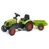 Image de Tracteur à pédales Claas avec remorque - Vert