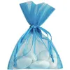 Image de 10 sacs organza 7.5x10cm turquoise - chalayer 2462 0-174