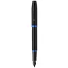 Image de Coffret cadeau Parker IM Vibrant Rings Stylo plume Bagues bleu océan et Recharge d'encre bleue Plume moyenne Satin Noir laqué