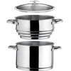 Image de CUISINOX - ELYSÉE - 1 faitout inox 24 cm, 1 couvercle et 1 cuit vapeur Universel