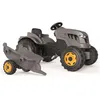 Image de Grand tracteur à pédales Smoby avec remorque Noir