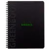 Image de Cahier A5 Clairefontaine Rhodiactive Greenbook recyclé et recyclabe avec 160 pages microperforées détachables Noir