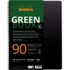 Image de Rhodia, Cahier + bloc-notes, Rhodiactive Greenbook ligné, A4+, perf.4 trous, papier recyclé 90g FSC - Noir (A4+, Couverture souple)