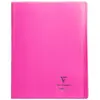 Image de Cahier Clairefontaine Koverbook protège-cahier piqué polypro 96 pages Séyès 24 x 32 cm Rose Transparent