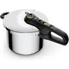 Image de Tefal Autocuiseur Secure Trendy 6 L, système de sécurité quintuple, acier inoxydable, Poêle + casserole, Argent, Vert