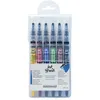 Image de 6 pinceaux encre aquarellable - Couleurs basiques - Ink brush - Sennelier
