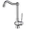 Image de Robinet evier de cuisine mitigeur laiton chrome design retro bec haut