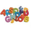 Image de Djeco, Lettre en bois + en tissu, Aimants 38 lettres grandes multicolores