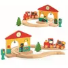 Image de Minitrain et mini circuit en bois avec 10 rails