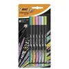 Image de Bic intensity stylos feutres pointe fine (0,8 mm) - couleurs assorties pastel, blister de 6