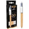 Image de Stylo-bille 4 Couleurs Argenté Et Texturé Doré Givré - Bic