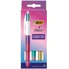 Image de Pack de 3 Stylos à bille rétractables Bic 4 Couleurs Gradient Pointe Moyenne 1 mm Modèle aléatoire