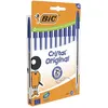 Image de BIC Cristal Original Stylos-Bille Pointe Moyenne (1,00 mm) avec Capuchons et Embouts Assortis - Bleu, Lot de 10