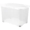 Image de EDA PLASTIQUE Boite de rangement ClipBox 60 L avec roulette - Naturel couvercle avec charniere - 60 x 40 x 40,7 cm