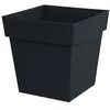 Image de EDA Pot de fleur carré Toscane - 39 x 39 x H 39 cm - 38 L - Gris anthracite