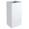 Image de Pot de fleurs carré Haut Graphit - 39,5 x 39,5 x 80 cm - 31 L - Blanc cérusé