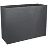 Image de Jardinière muret EDA Volcania Loft L anthracite effet pierre 46 L double paroi