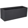 Image de EDA Jardiniere Volcania'Up 57 L - Décor Imitation Pierre - 79,5 x 29,5 x 29,5 cm - Gris anthracite