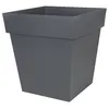 Image de Pot de fleur carré Toscane 49,5 x H.52,5 cm - Gris anthracite - Eda