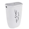 Image de coffre a linge flora 40 l - gris béton et blanc cérusé - 40 x 30 x 57 cm - eda plastique