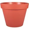 Image de Pot de fleur Rond - Toscane - Ø 60 cm - 76 L - Intérieur/Extérieur - Ø 59 x H.47 cm - Orange Terre Battue