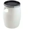 Image de Fût 50 L Avec Genouillère Métal Et Couvercle - Blanc