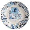 Image de Assiette creuse Jardin bleu 20,5 cm (lot de 6) - Trend'up - Blanc - Faïence