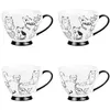 Image de Coffret de 4 tasses Mistigris 20 cl - Table Passion - Blanc - Porcelaine