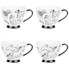 Image de Coffret de 4 tasses Oscar 20 cl - Table Passion - Blanc - Porcelaine