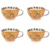 Image de Coffret de 4 tasses Peony 36 cl - Table Passion - Jaune - Grès