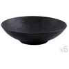 Image de Assiette creuse en grès D19cm noir - Lot de 6 VESUVIO