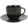 Image de Tasse à thé et sous-tasse Vésuvio noir 22 cl (lot de 6) - Table Passion - Noir - Grès