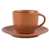 Image de Tasse à thé et sous-tasse Vésuvio terra 22 cl (lot de 6) - Table Passion - Orange - Grès