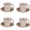 Image de Coffret de 4 tasses à café avec sous tasses Liv - Table Passion - Gris - Porcelaine