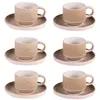 Image de Coffret de 6 tasses à café avec sous tasses Miyaki 9 cl - Table Passion - Beige - Grès