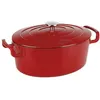 Image de Sitram 711088 Cocotte Ovale Fonte Rouge/Noir 6,5 L