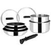Image de Batterie de cuisine 8 pièces avec 1 manche amovible Sitram Sitramovible Arpège Argent