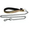 Image de Martin Sellier - Laisse en Chaîne Forte et Nylon de 25-100cm pour Chien - Beige