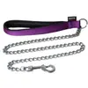 Image de Martin Sellier - Laisse en Chaîne Forte et Nylon de 25-100cm pour Chien - Mauve