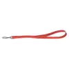 Image de Martin Sellier - Laisse Double avec Bords Arrondis en Cuir de 50cm pour Chien - Rouge