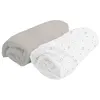 Image de DOMIVA Lot 2 Draps housse Imprimé étoiles - Jersey - oeko-Tex - Blanc/Perle - 60 x 120 cm