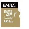 Image de EMTEC Gold+ - Carte mémoire flash (adaptateur SD inclus(e)) - 64 Go - Class 10 - micro SD - or