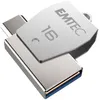 Image de Clé USB 16Go EMTEC 2en1 Dual micro-USB T250 chromée
