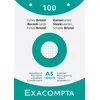 Image de Etui de 100 fiches bristol A5 quadrillées perforées Exacompta 148 x 210 mm Blanc