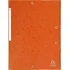 Image de Cartorel chemise 3 rabats et élastique monobloc , carte lustrée 5 10e orange, élastique fixé devant exacompta 17117h