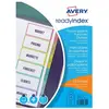 Image de Avery, Classeur : accessoires, Intercalaires Readyindex, PP, 6 touches, A4 polypropylène transparent, touches couleur assorties