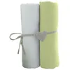 Image de Lot de 2 draps housse blanc / vert 60 x 120 cm - babycalin